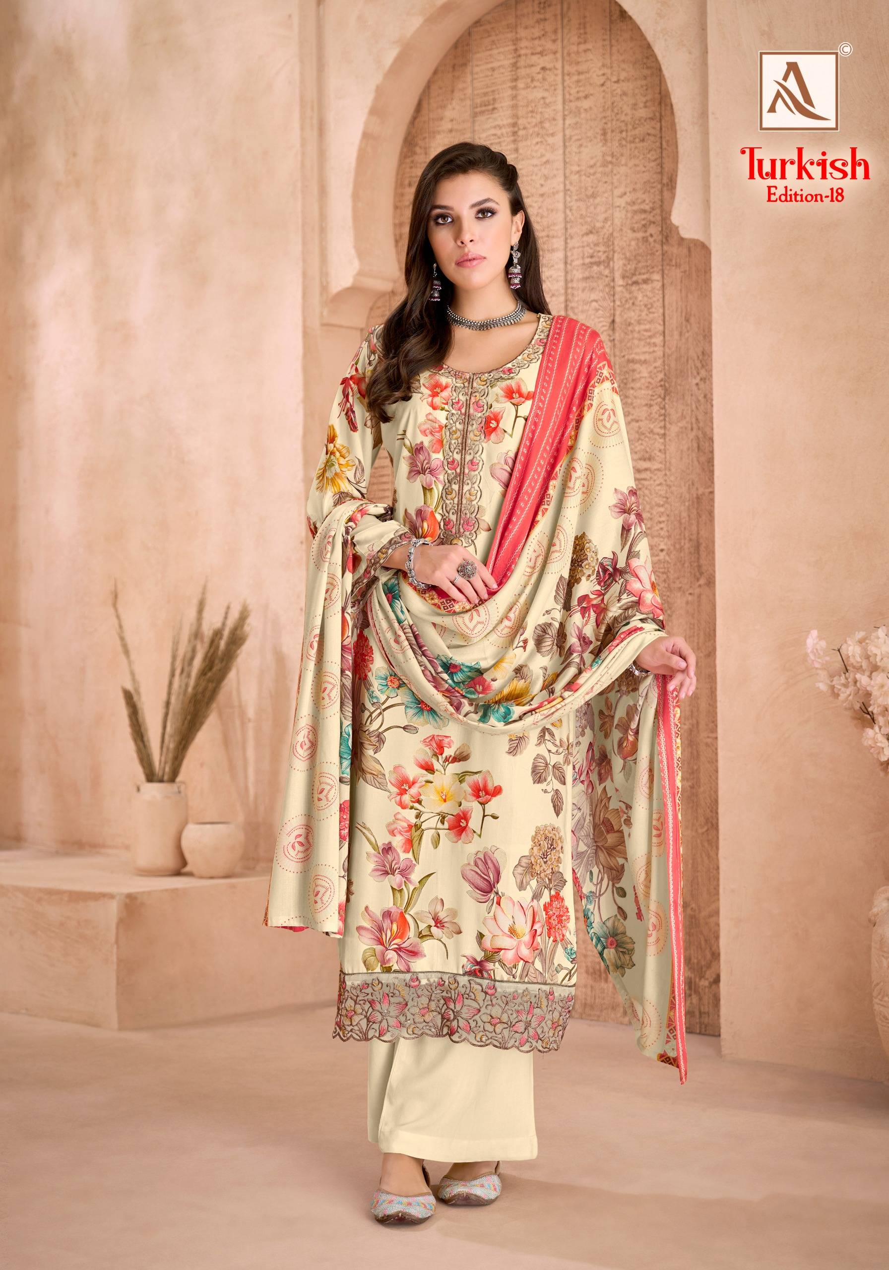 TURKISH VOL 18 BY ALOK SUIT 01 To 06 Series Beautiful Festive Suits Stylish Colorful Fancy Casual Wear & Ethnic Wear VISCOSE REYON Dresses At Wholesale Price